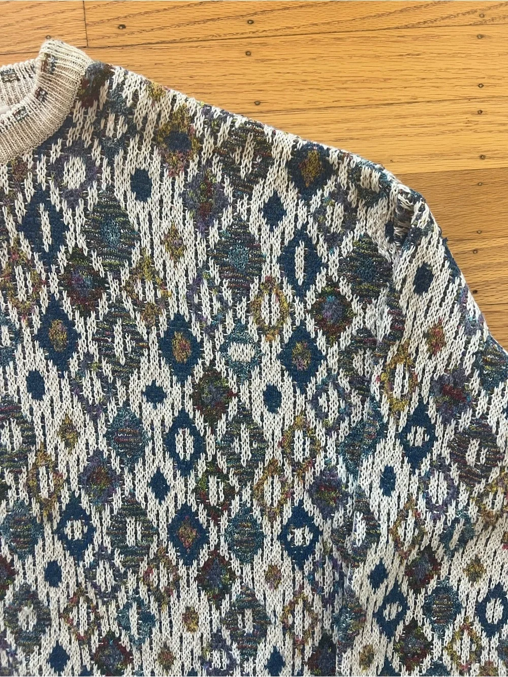 Vintage Pronto Uomo Italy Mens Sweater Coogi Style Size L 80s 90s Multicolor